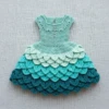 Mint Ocean Waves Doll Dress Free Crochet Pattern