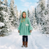 Mint Snowflake Hooded Coat Free Crochet Pattern