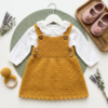 Mustard Yellow Baby Pinafore Dress Free Crochet Pattern