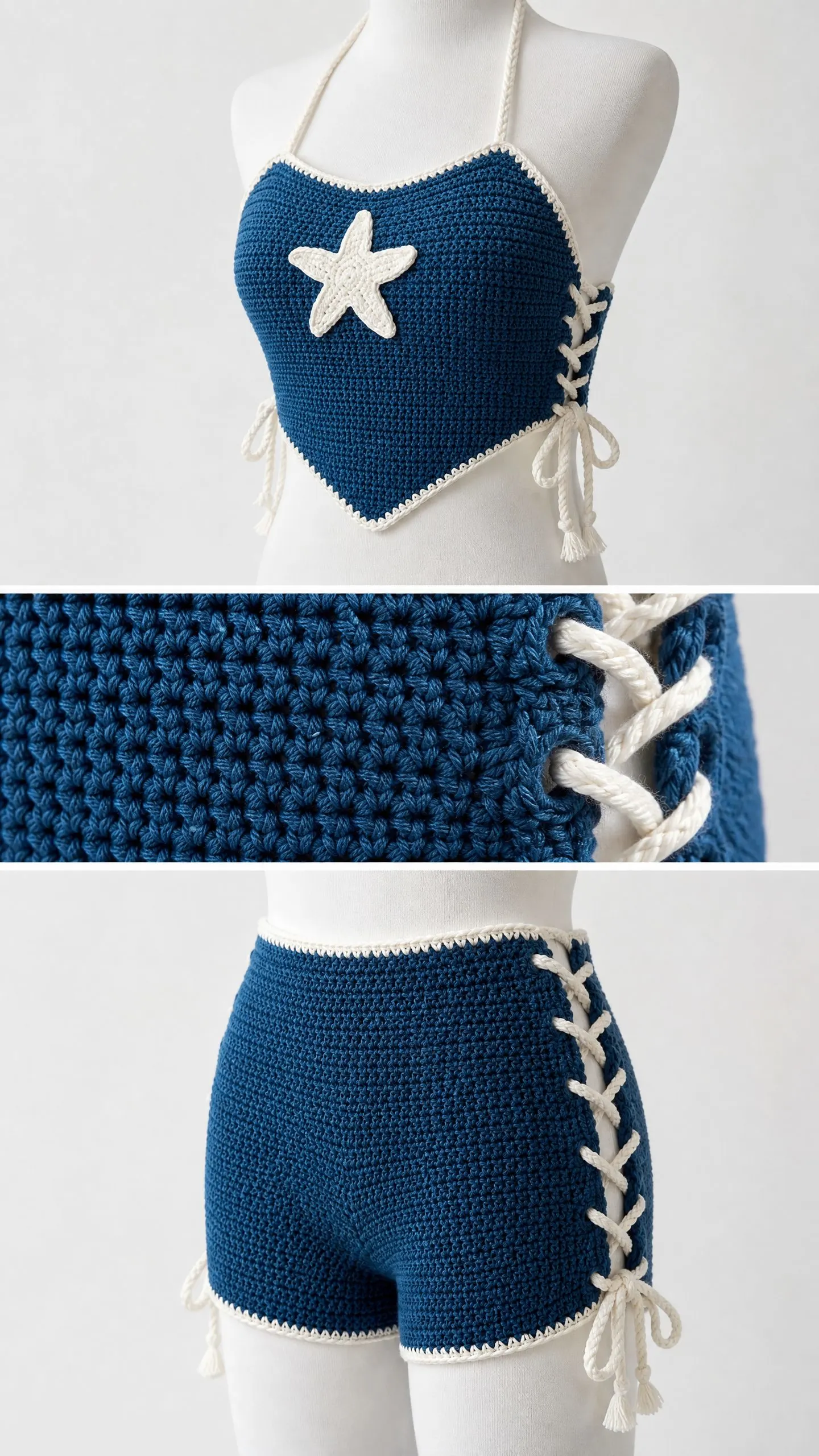 Ocean Blue Beach Crochet Two-Piece Free Pattern