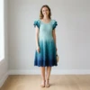 Ocean Blue Gradient Crochet Dress Free Crochet Pattern