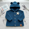 Ocean Blue Hooded Toddler Sweater Free Crochet Pattern