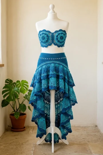 Ocean Blue Mandala Crochet Set Free Pattern