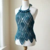 Ocean Blue Pineapple Crochet Crop Top Free Pattern