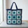 Ocean Blues Granny Square Bag Free Crochet Pattern