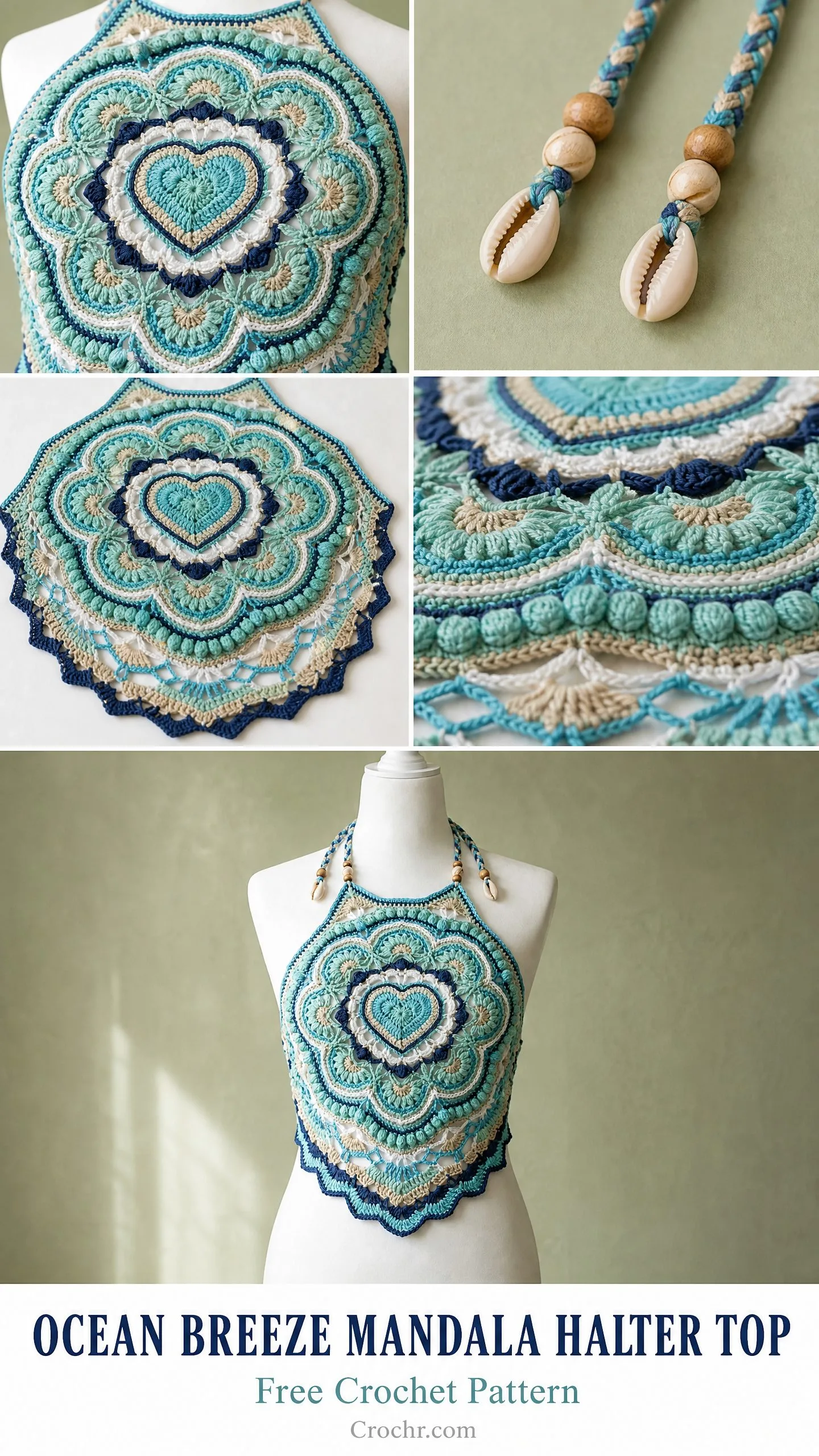 Ocean Breeze Mandala Halter Top Free Crochet Pattern