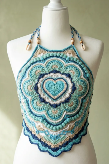 Ocean Breeze Mandala Halter Top Free Crochet Pattern