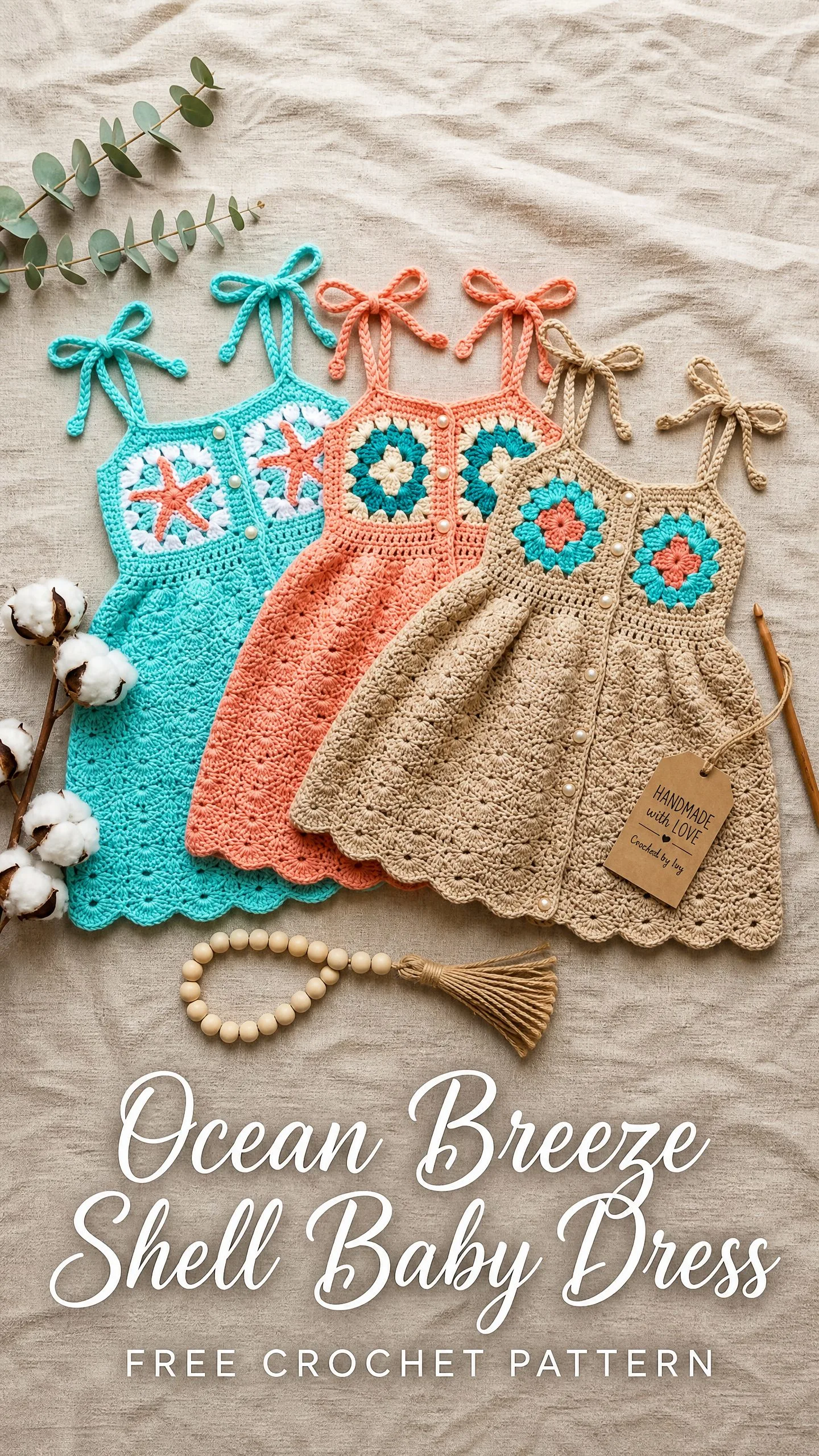 Ocean Breeze Shell Baby Dress Free Crochet Pattern