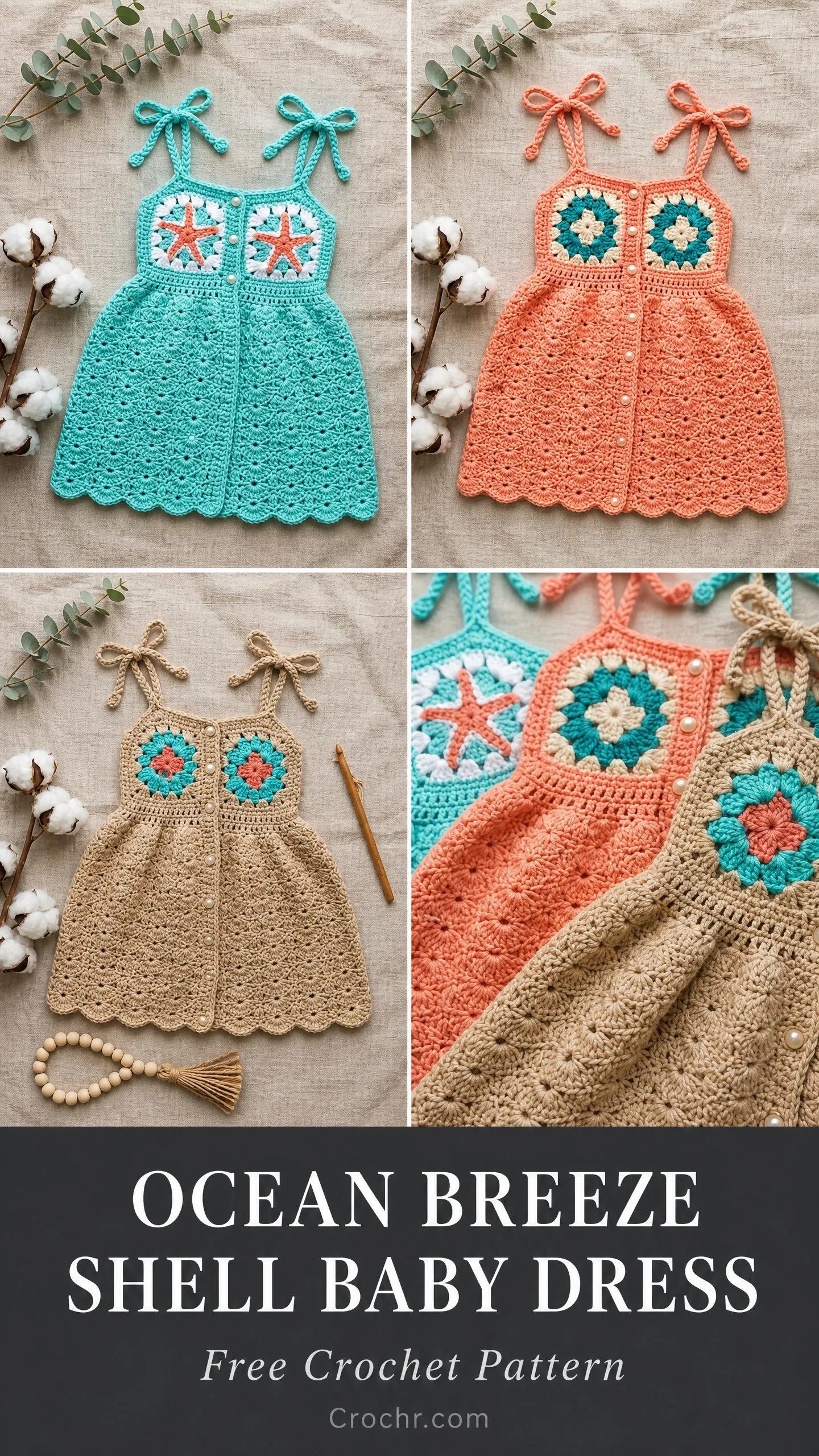 Ocean Breeze Shell Baby Dress Free Crochet Pattern