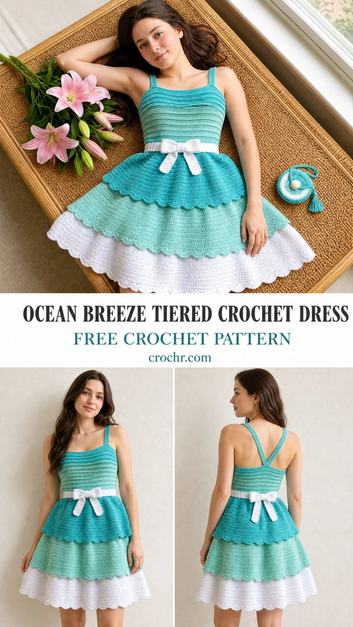 Ocean Breeze Tiered Crochet Dress Free Crochet Pattern