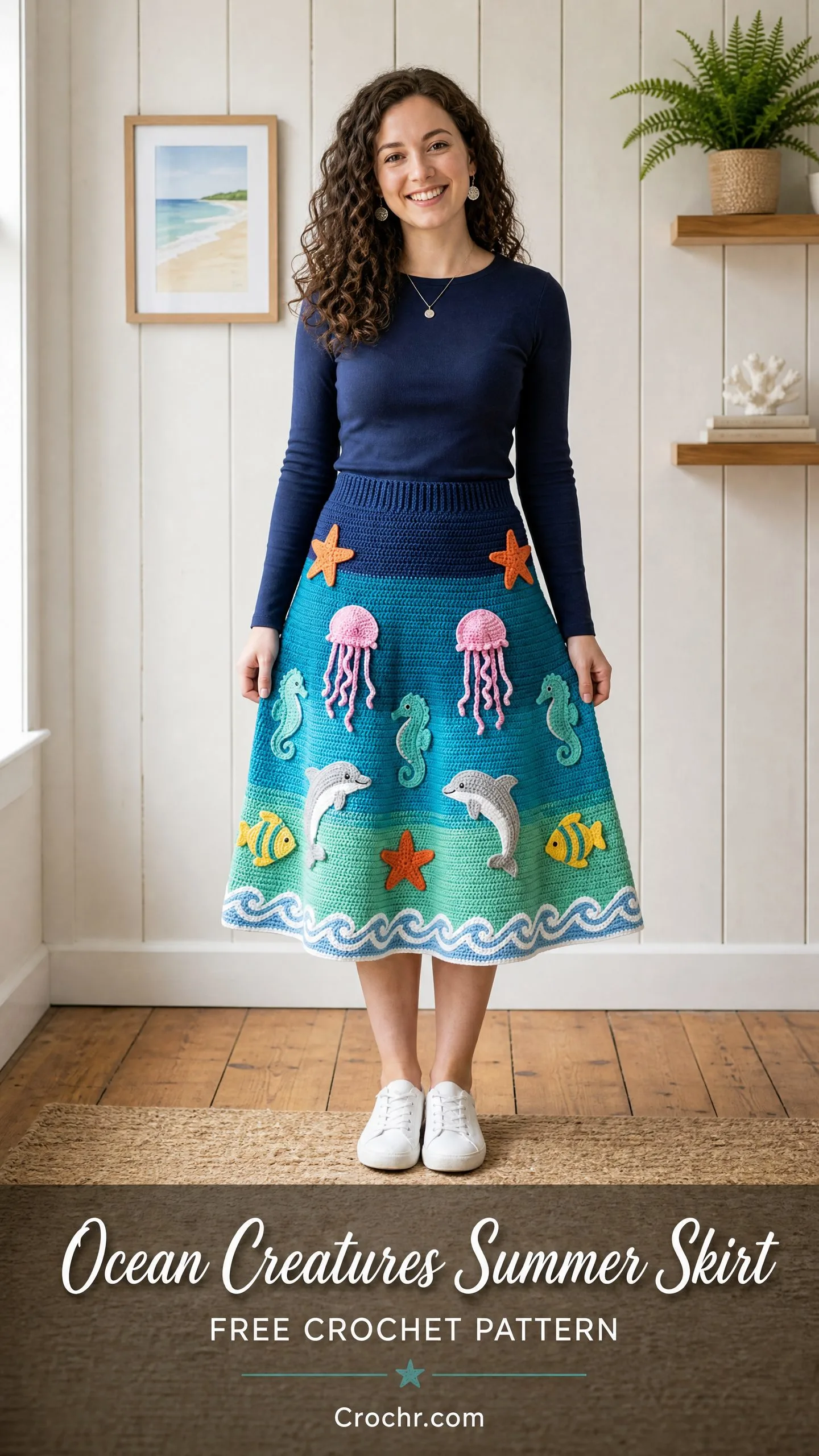Ocean Creatures Summer Skirt Free Crochet Pattern