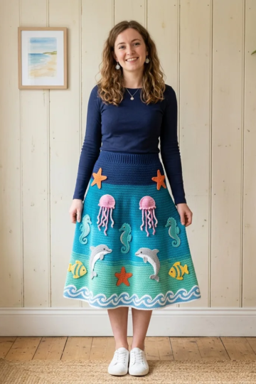 Ocean Creatures Summer Skirt Free Crochet Pattern