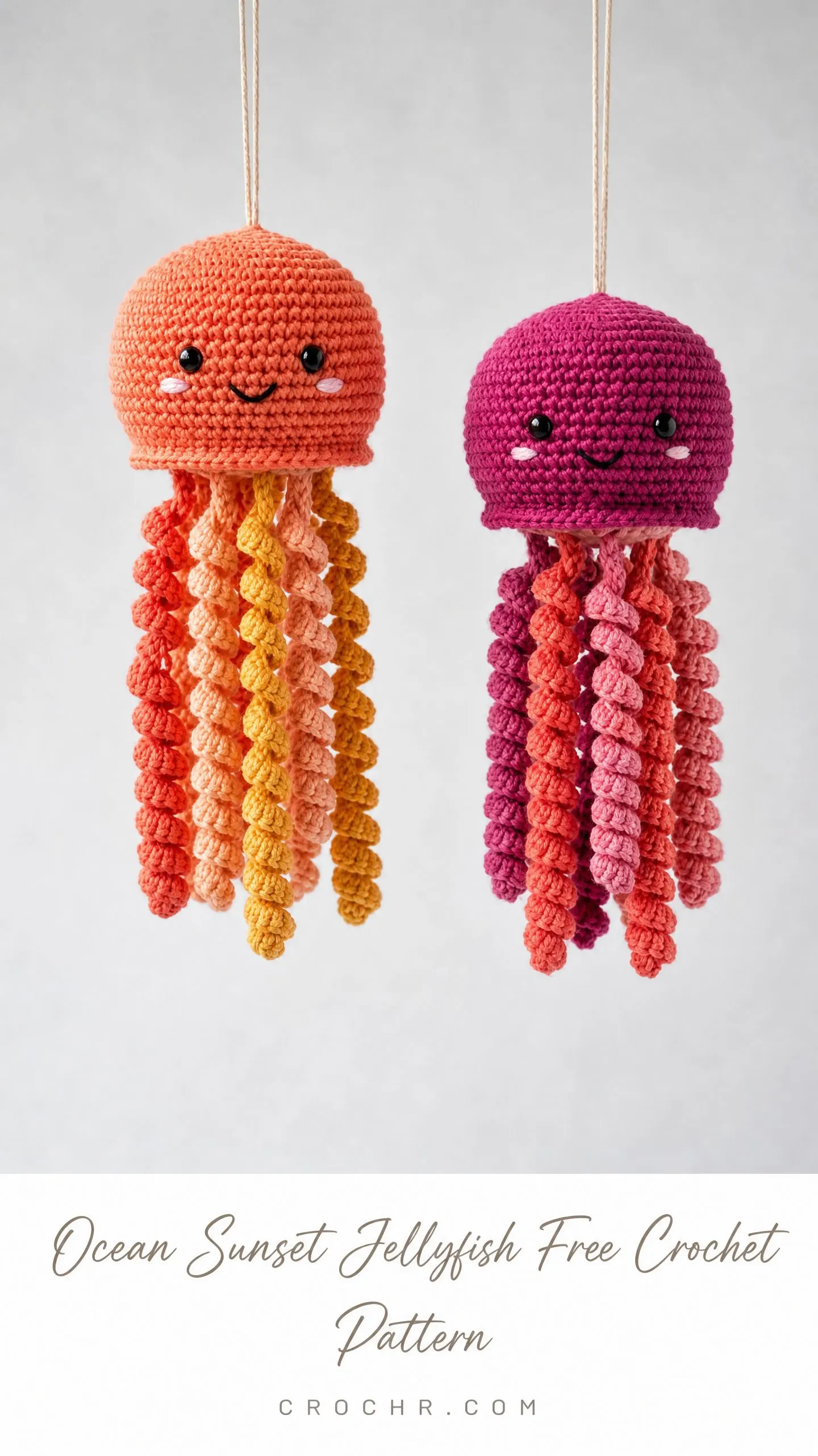 Ocean Sunset Jellyfish Free Crochet Pattern