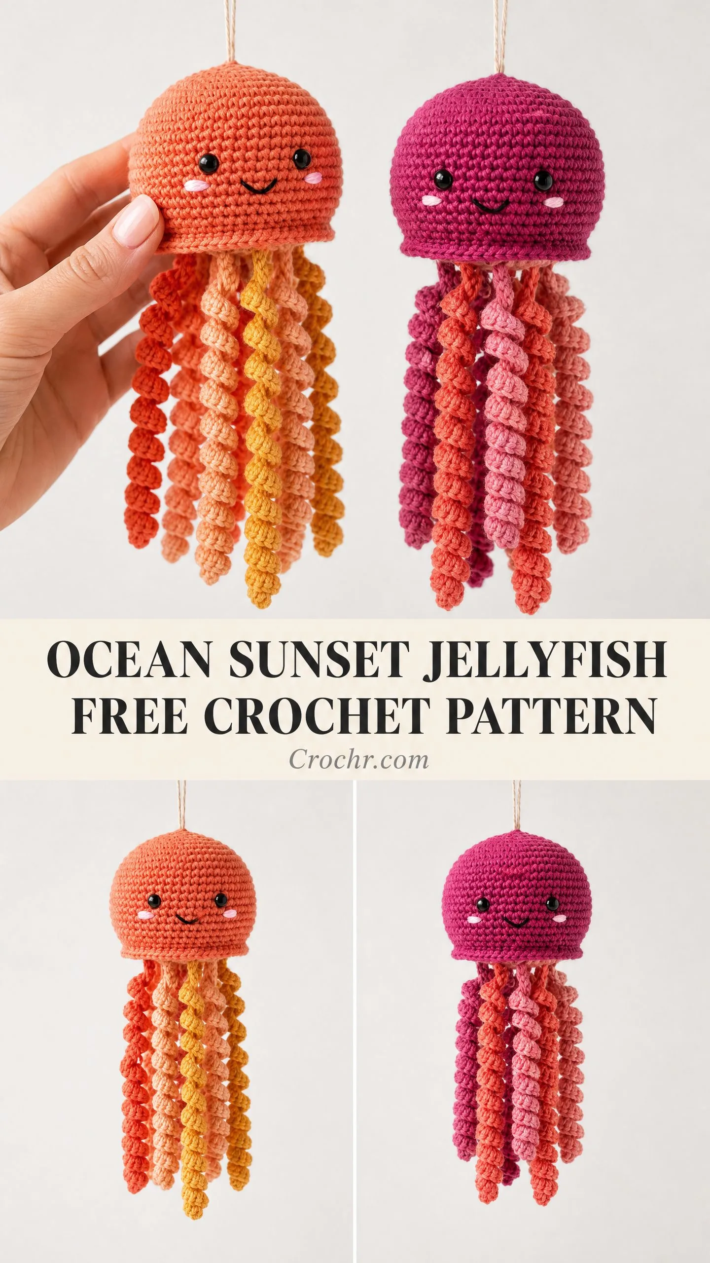 Ocean Sunset Jellyfish Free Crochet Pattern