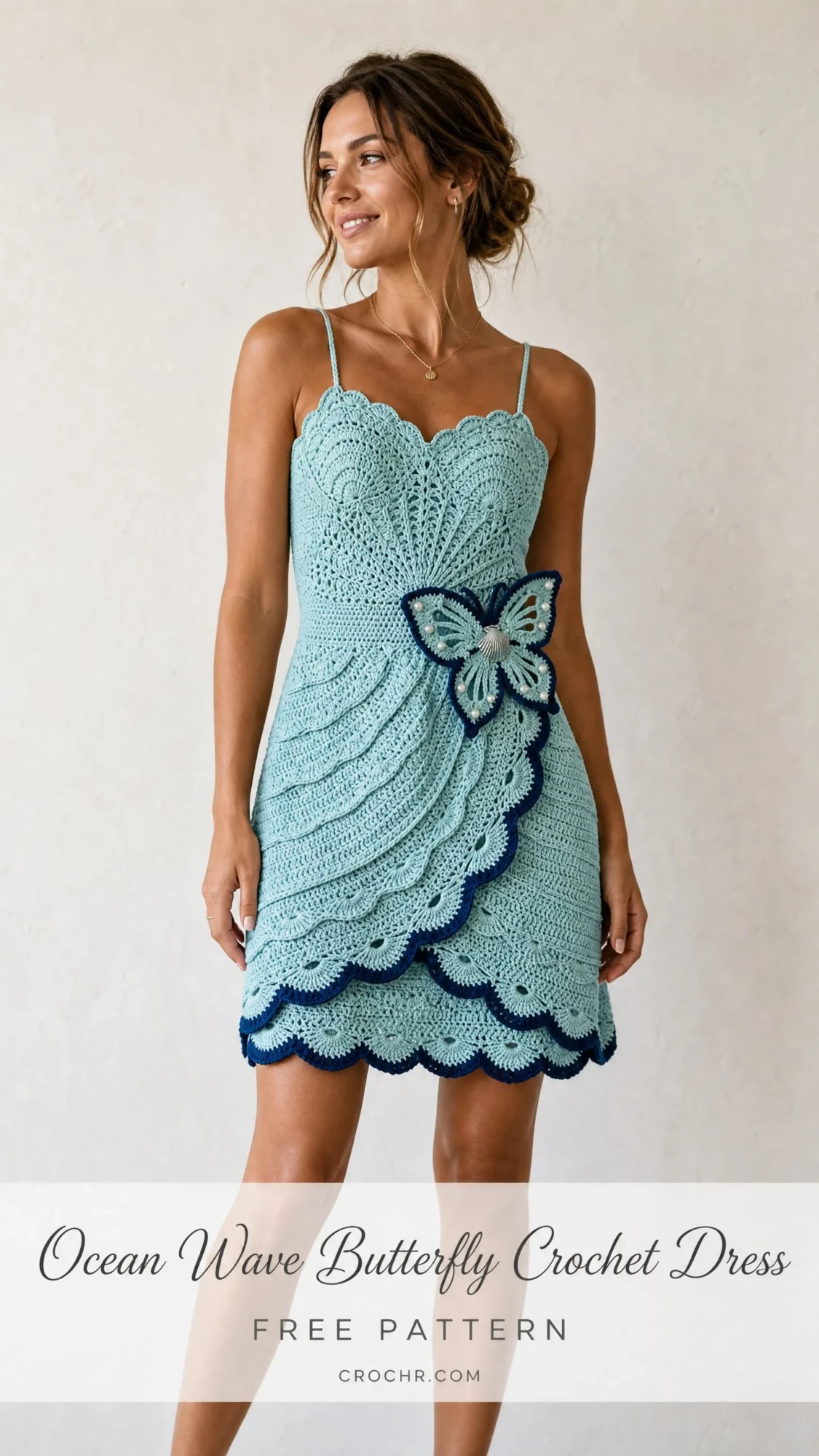 Ocean Wave Butterfly Crochet Dress Free Pattern