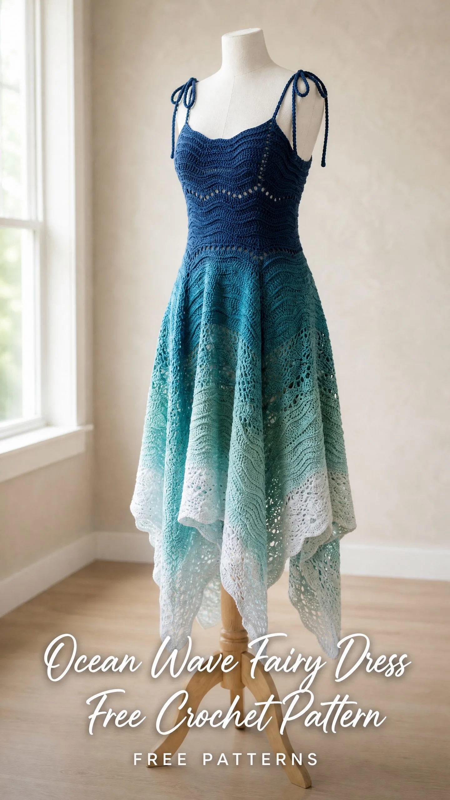 Ocean Wave Fairy Dress Free Crochet Pattern