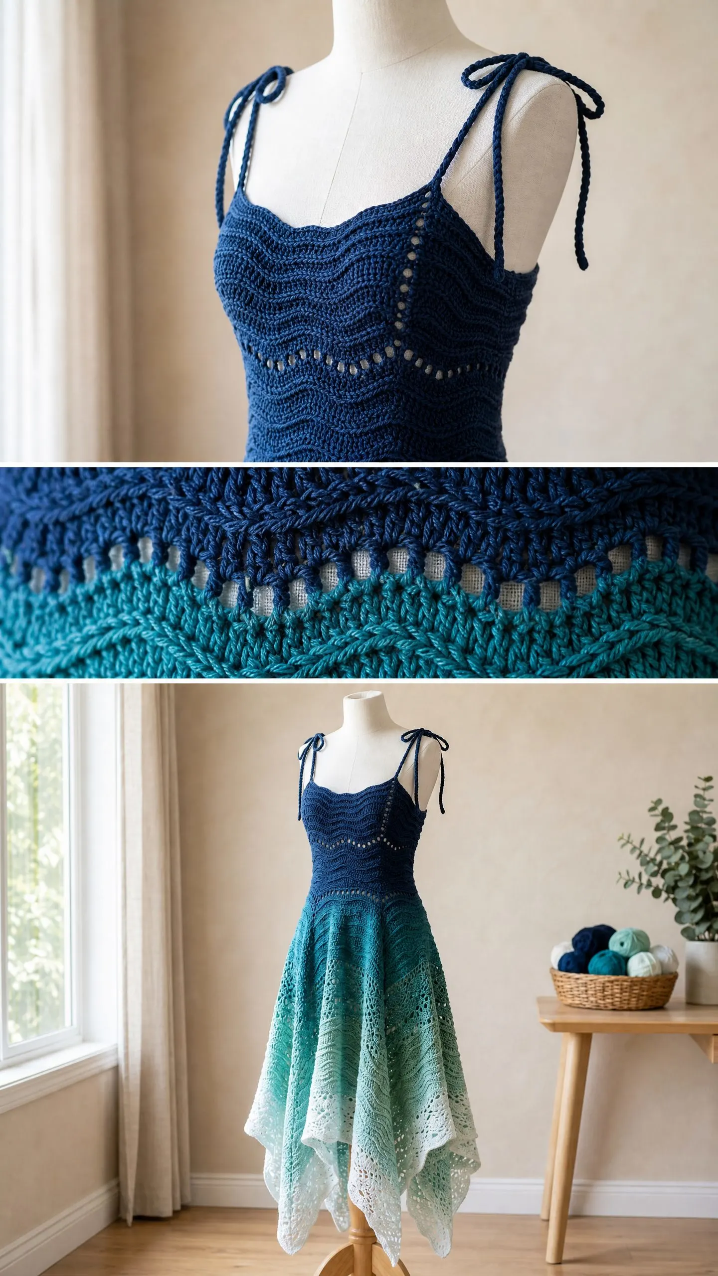 Ocean Wave Fairy Dress Free Crochet Pattern