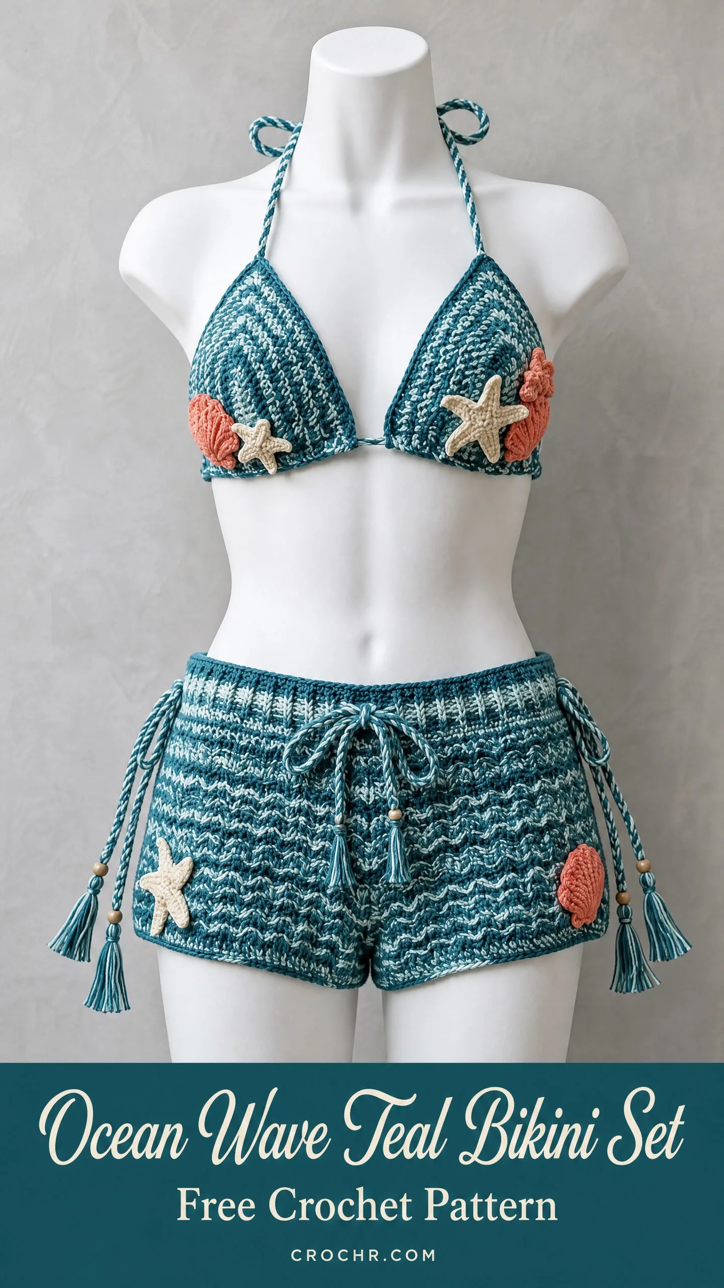 Ocean Wave Teal Bikini Set Free Crochet Pattern