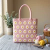 Pastel Pink Daisy Tote Bag Free Crochet Pattern