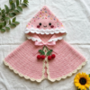 Pink Frosted Cupcake Hooded Cape Free Crochet Pattern