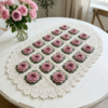 Pink Rose Granny Square Table Runner Free Crochet Pattern