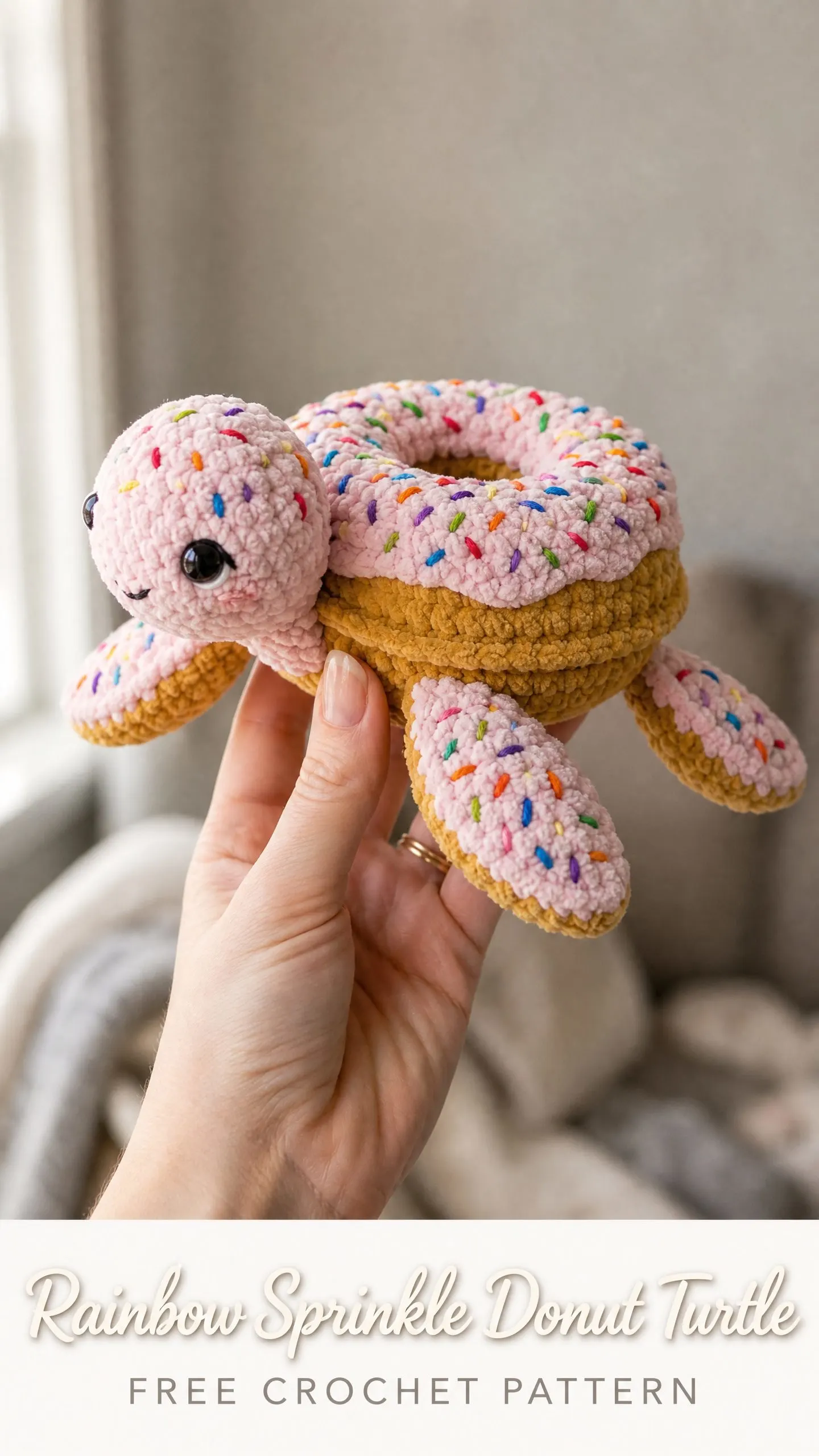 Rainbow Sprinkle Donut Turtle Free Crochet Pattern