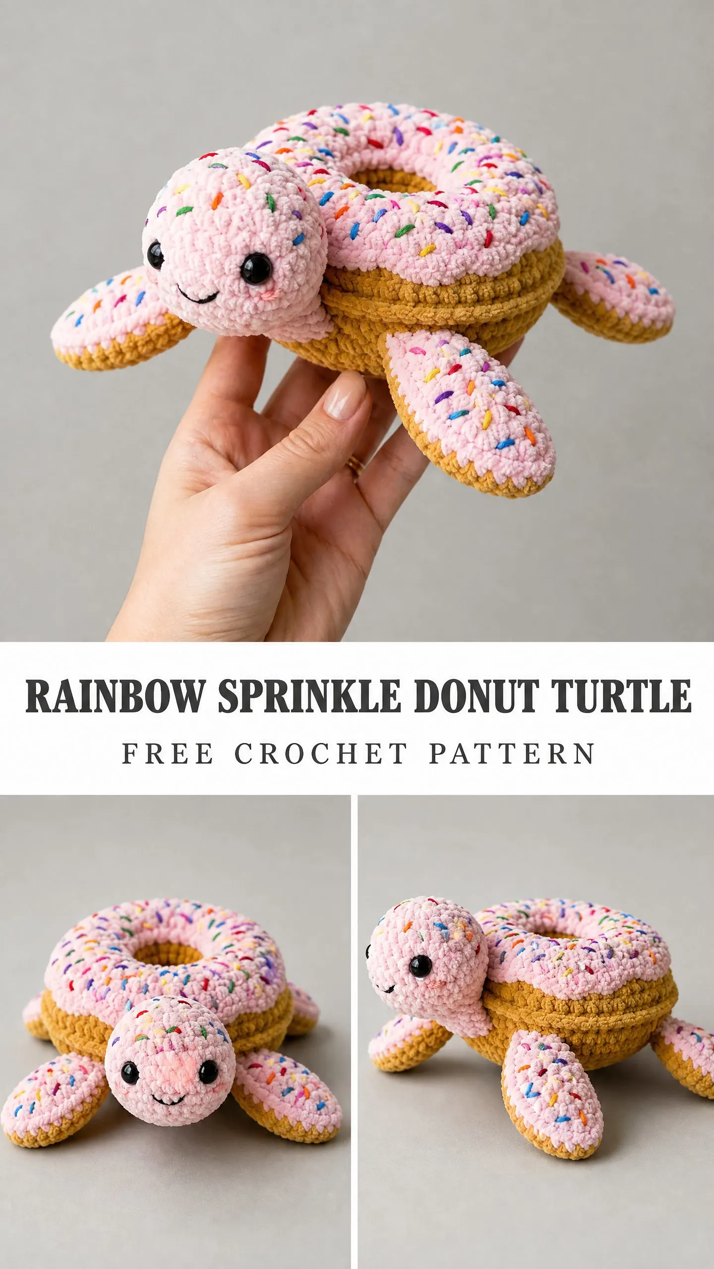 Rainbow Sprinkle Donut Turtle Free Crochet Pattern