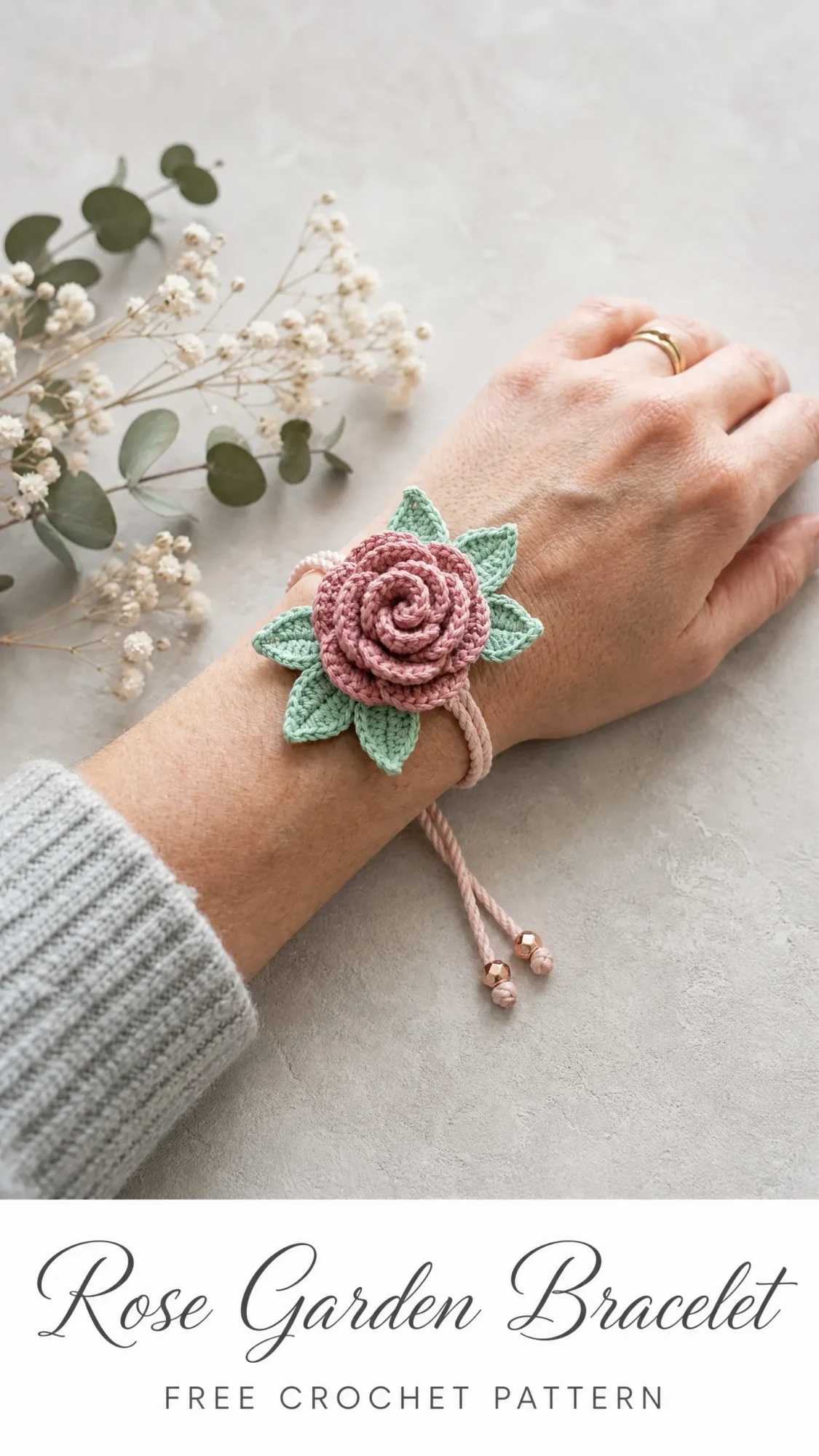 Rose Garden Bracelet Free Crochet Pattern