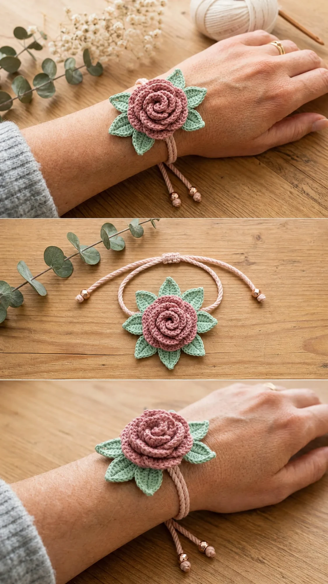 Rose Garden Bracelet Free Crochet Pattern