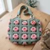Rose Garden Granny Square Tote Free Crochet Pattern
