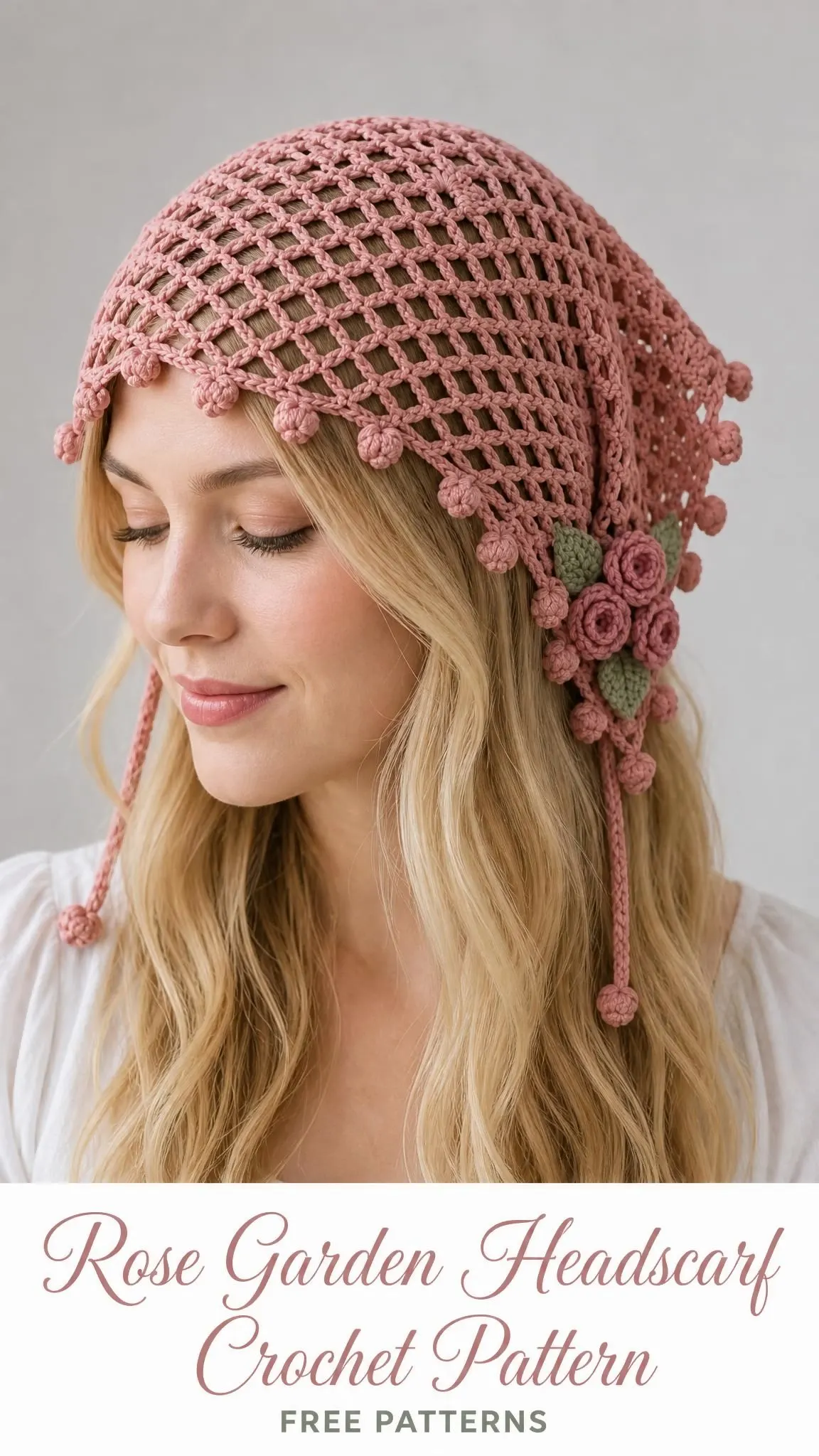 Rose Garden Headscarf Crochet Pattern