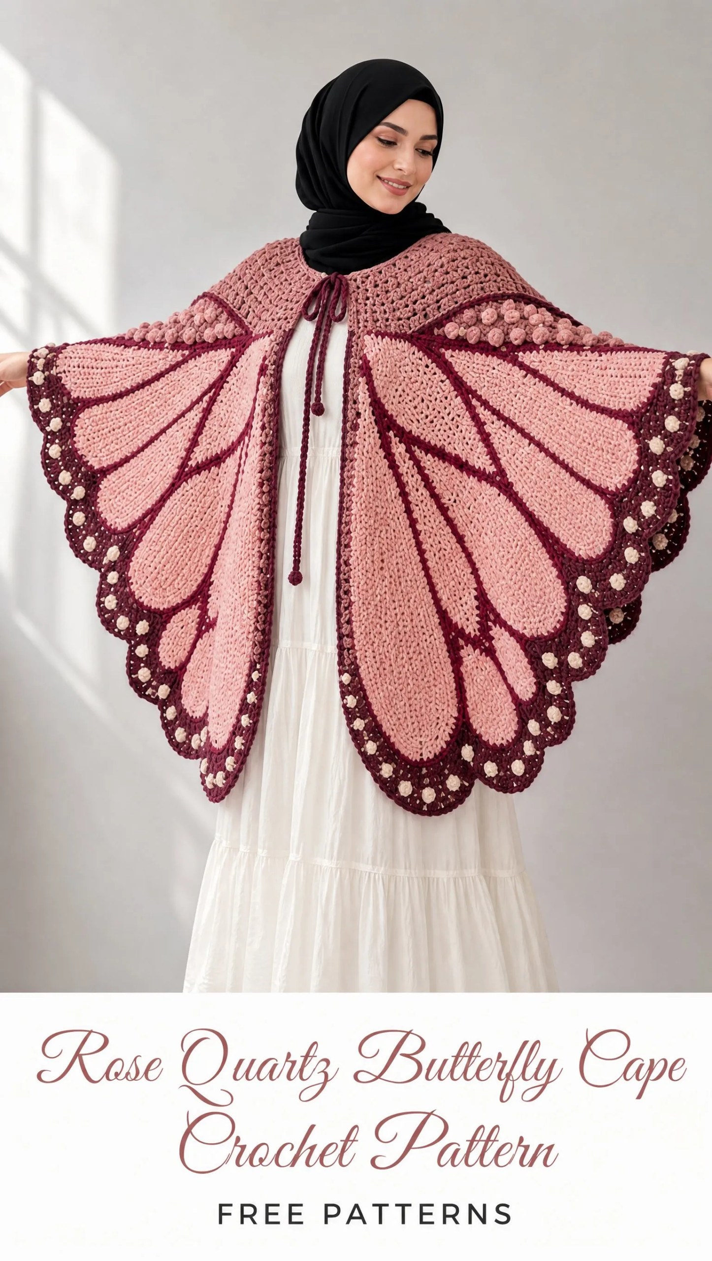 Rose Quartz Butterfly Cape Crochet Pattern