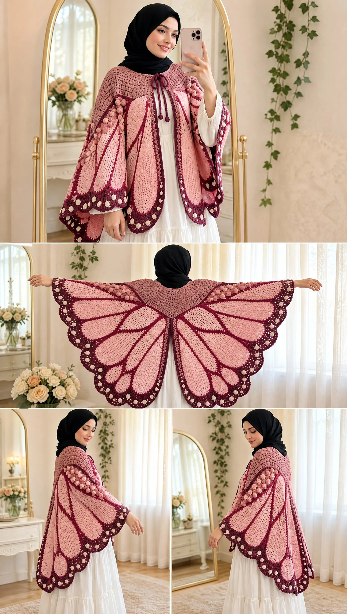 Rose Quartz Butterfly Cape Crochet Pattern