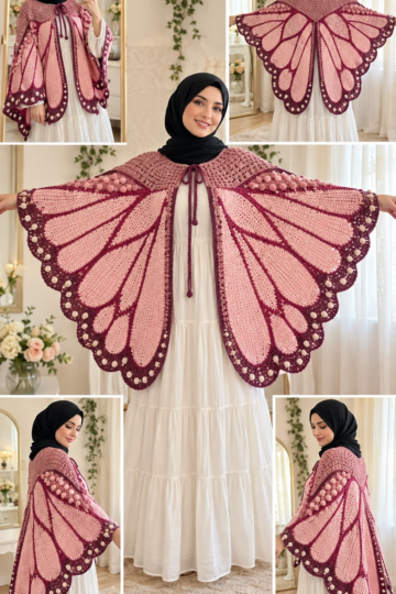 Rose Quartz Butterfly Cape Crochet Pattern