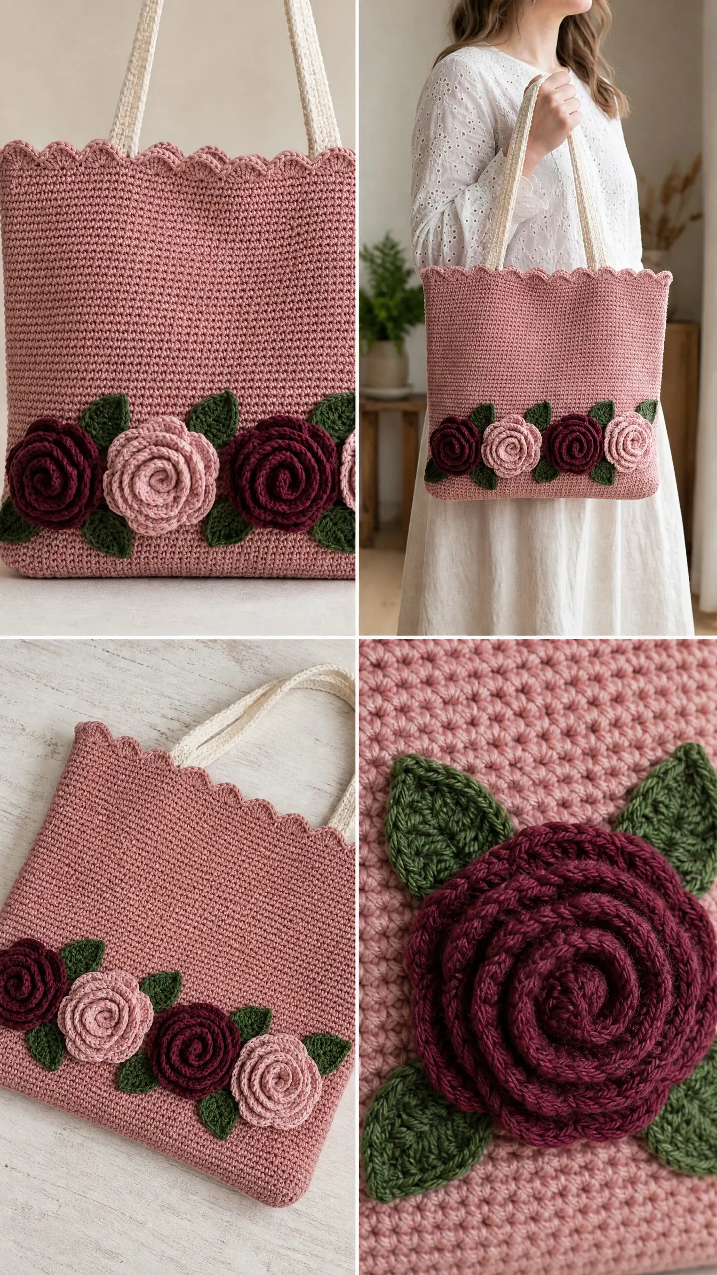 Rose Romance Tote Bag Free Crochet Pattern