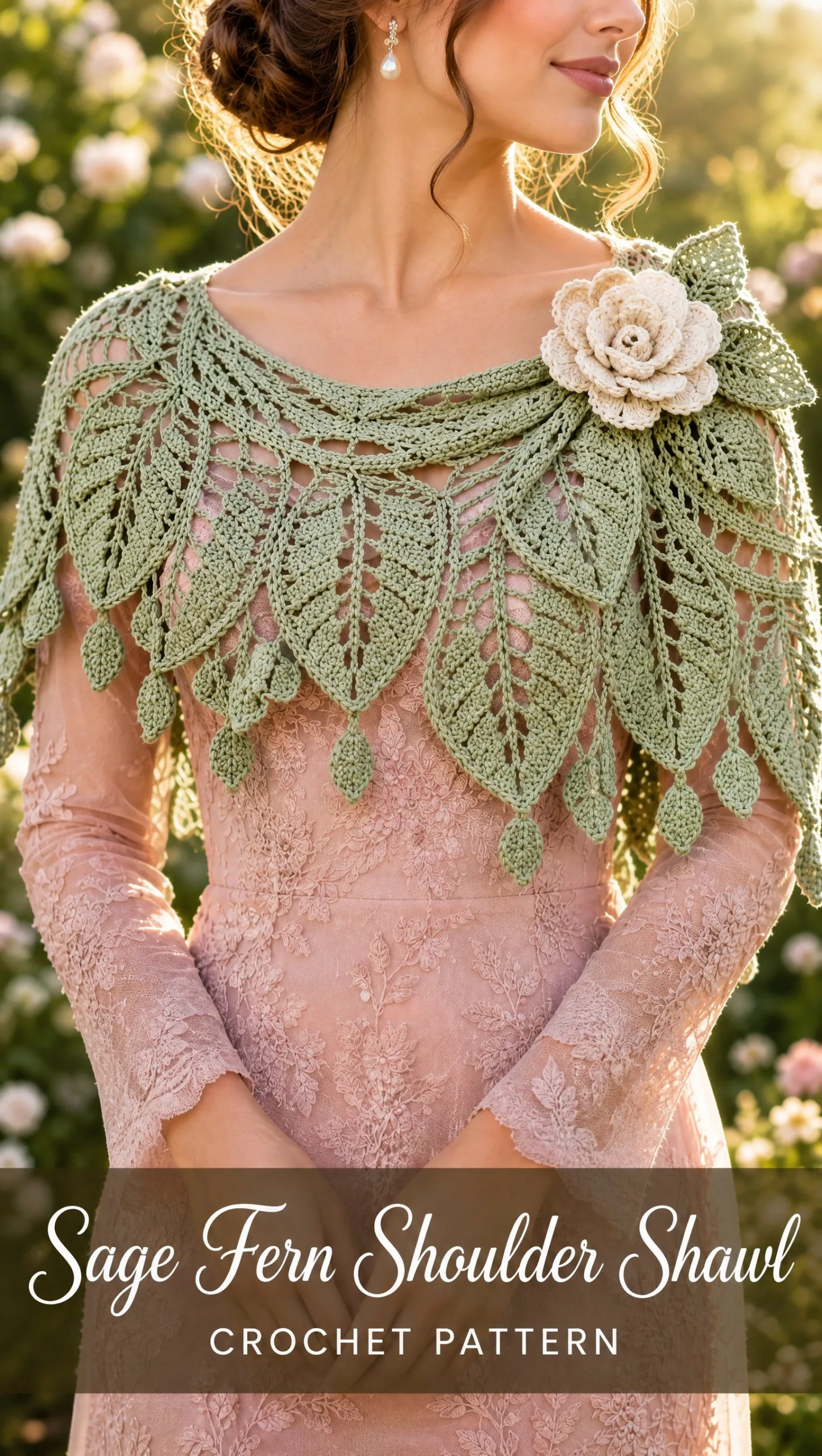 Sage Fern Shoulder Shawl Crochet Pattern