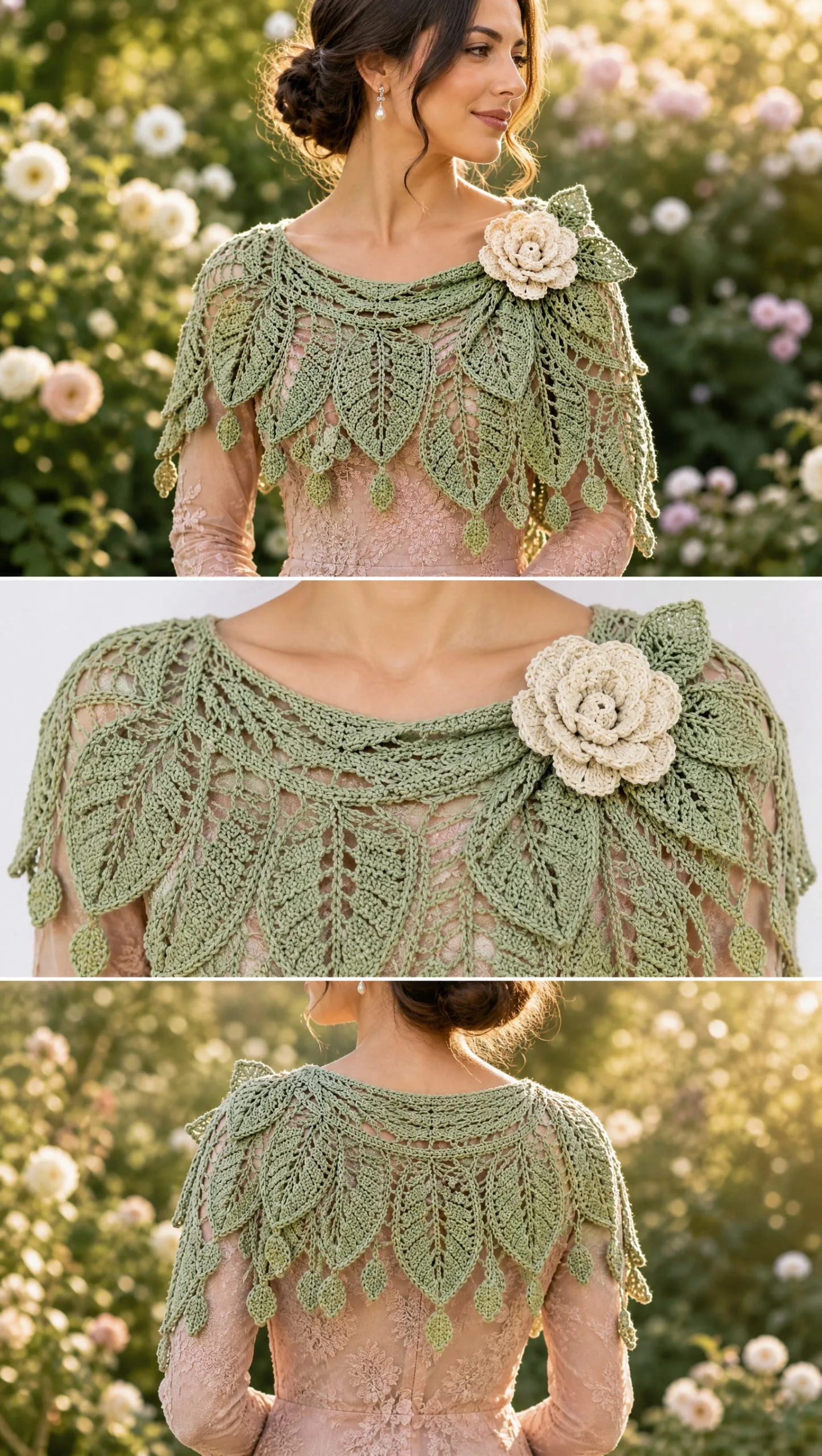 Sage Fern Shoulder Shawl Crochet Pattern
