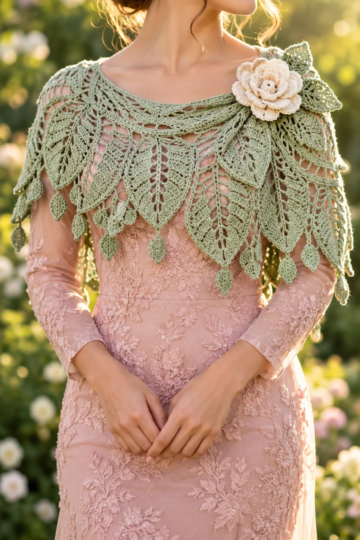 Sage Fern Shoulder Shawl Crochet Pattern