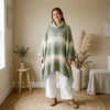 Sage Green Boho Poncho Free Crochet Pattern