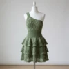 Sage Green Boho Tiered Crochet Dress Free Pattern