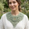 Sage Green Botanical Lace Collar Free Crochet Pattern