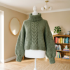 Sage Green Chunky Turtleneck Free Crochet Pattern