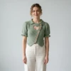 Sage Green Cottagecore Heart Crochet Cardigan Pattern