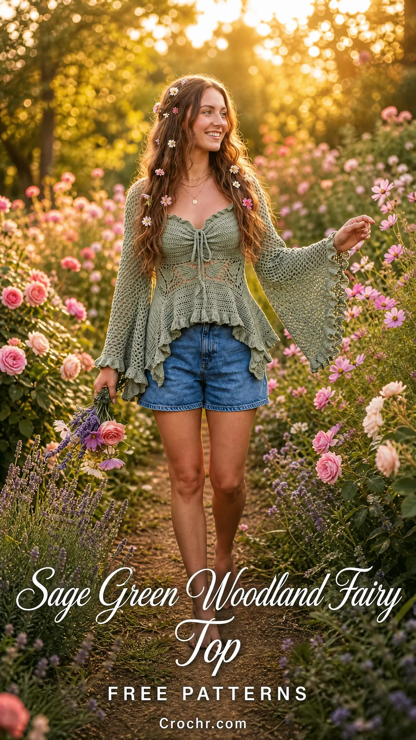 Sage Green Woodland Fairy Top Free Crochet Pattern