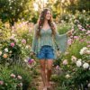 Sage Green Woodland Fairy Top Free Crochet Pattern