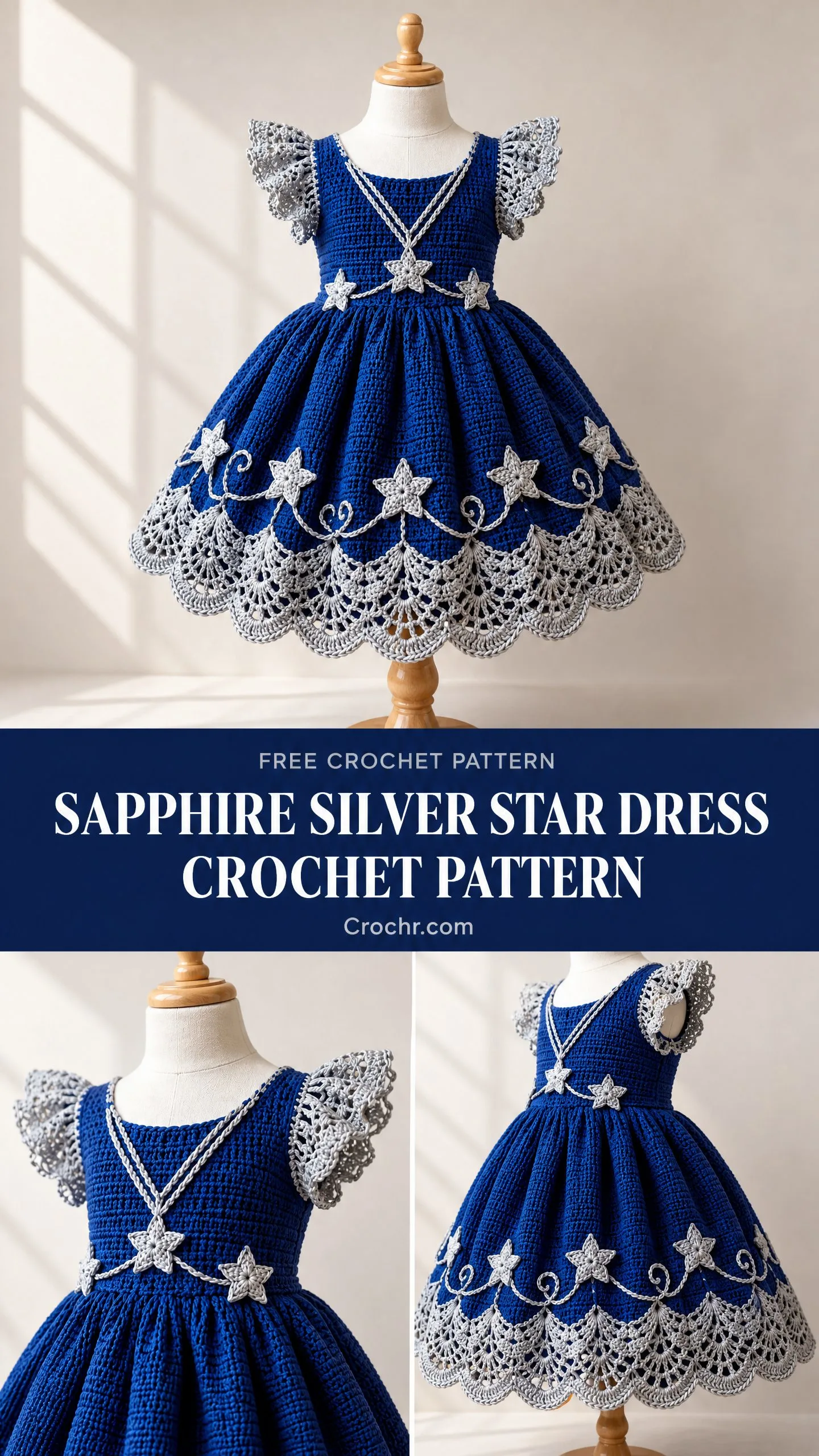 Sapphire Silver Star Dress Crochet Pattern