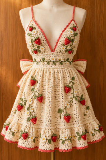 Strawberry Blossom Dress Crochet Pattern