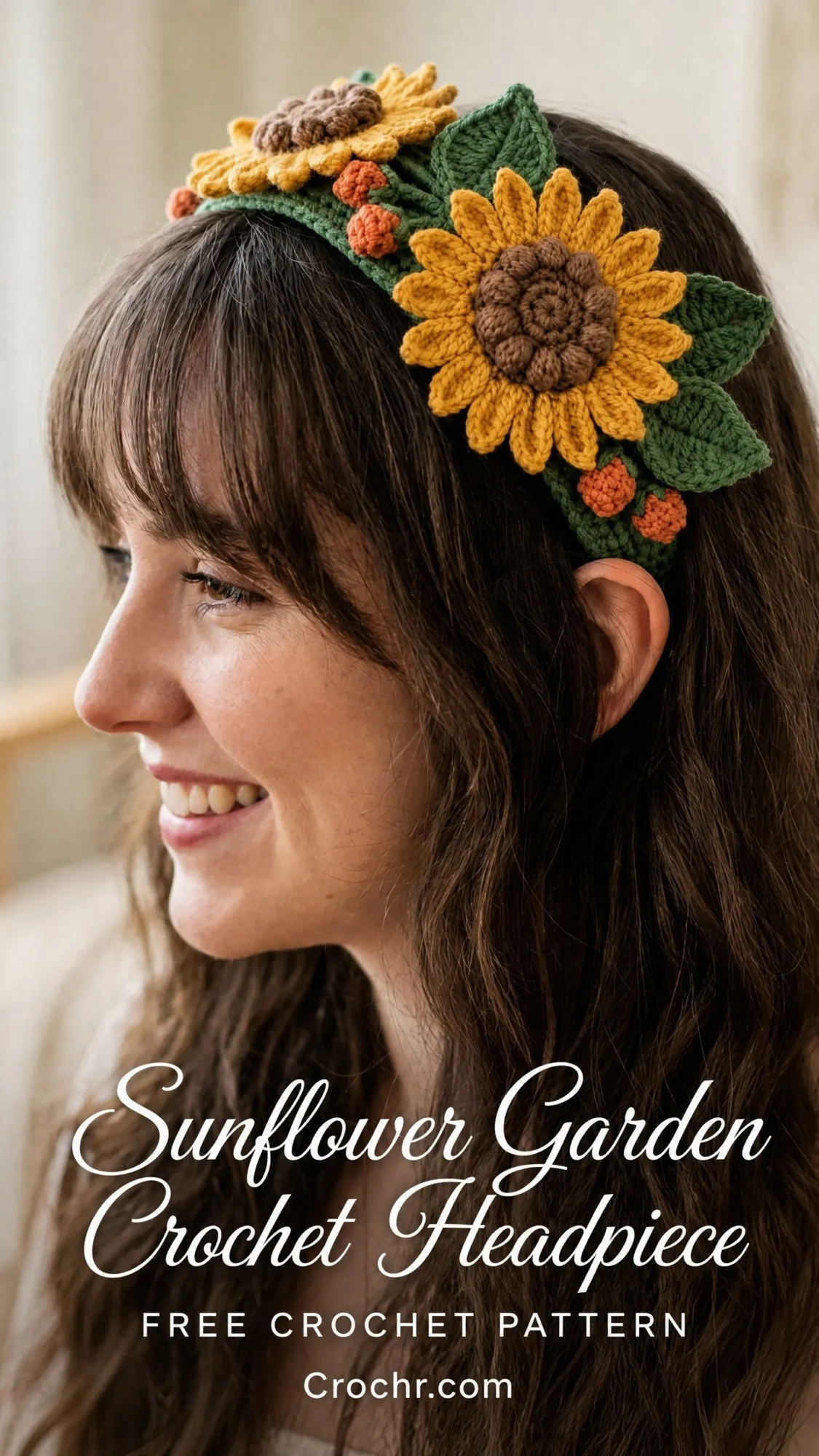 Sunflower Garden Crochet Headpiece Free Crochet Pattern