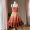 Sunset Coral Textured Crochet Dress Free Pattern