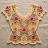 Sunset Garden Floral Crochet Blouse Free Pattern